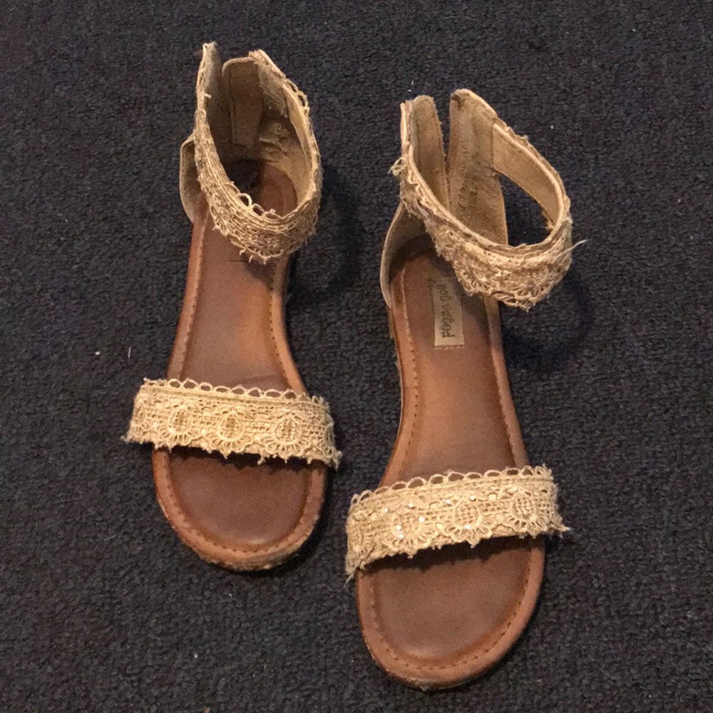Journeys cream/nude & brown sandals.